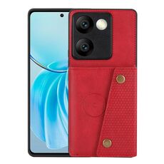 Custodia magnetica per telefono vivo Y100 / T2 India con doppia fibbia per schede (rosso)