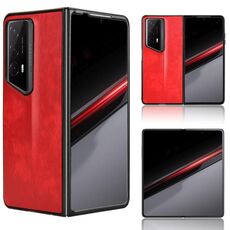Custodia per telefono con cover posteriore per Honor Magic V2 RSR Porsche Design Litchi Texture (rosso)