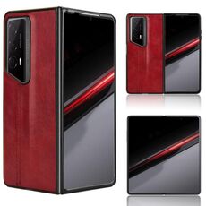 Cover posteriore per telefono per Honor Magic V2 RSR Porsche Design con motivo mucca cucito (rosso)