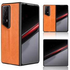 Custodia per telefono con cover posteriore per cucire modello mucca Porsche Design per Honor Magic V2 RSR Porsche (giallo)