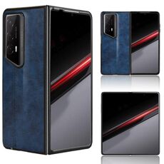 Custodia per telefono con cover posteriore per cucire modello mucca Porsche Design per Honor Magic V2 RSR (blu)