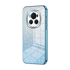 Custodia per telefono elettrolitico in polvere glitter sfumata per Honor Magic6 (blu)