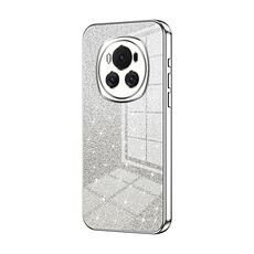 Custodia per telefono elettrolitico in polvere glitterata sfumata per Honor Magic6 (argento)
