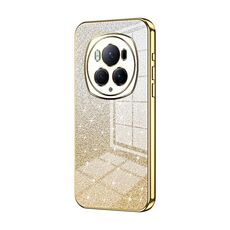 Custodia per telefono elettrolitico in polvere glitter sfumata per Honor Magic6 Pro (oro)