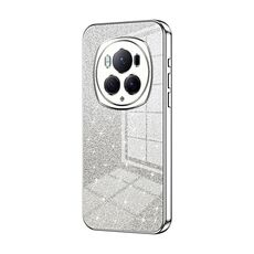 Custodia per telefono elettrolitico in polvere glitter sfumata per Honor Magic6 Pro (argento)