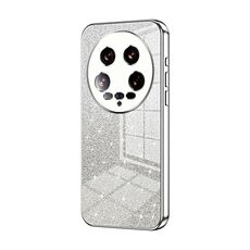 Per Xiaomi 14 Custodia per telefono elettrolitico in polvere glitterata ultra sfumata (argento)