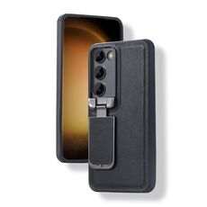 Per Samsung Galaxy S24+ 5G Lens Flip Cover Custodia per telefono all-inclusive con supporto (nero)