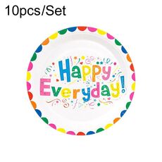 Set di decorazioni per feste a tema colorate da tavola usa e getta da 10 pezzi/set, stile: vassoio carta da 9 pollici