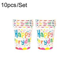 Set di decorazioni per feste a tema colorate da tavola usa e getta da 10 pezzi/set, stile: bicchiere di carta da 230 ml