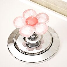 Simpatico fiore pusher per WC, nail art, speciale pulsante per interruttore a filo del bagno (rosa)