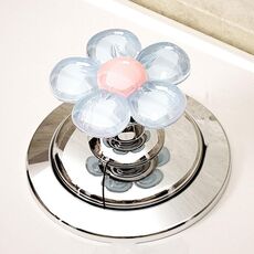 Simpatico fiore pusher per WC, nail art, speciale pulsante per interruttore a filo del bagno (blu)