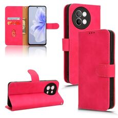 Custodia per telefono in pelle con vibrazione magnetica Skin Feel per vivo S18e (rosa rossa)
