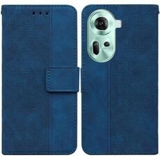 Per OPPO Reno11 Custodia per telefono in pelle goffrata geometrica globale (blu)