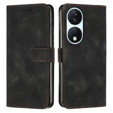 Custodia per telefono in pelle Honor X7b Dream Triangle con cordino (nero)