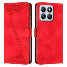 Custodia per telefono in pelle For Honor X8b Dream Triangle con cordino (rosso)