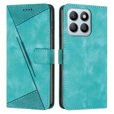 Custodia per telefono in pelle For Honor X8b Dream Triangle con cordino (verde)