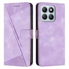 Custodia per telefono in pelle For Honor X8b Dream Triangle con cordino (viola)