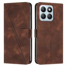 Custodia per telefono in pelle For Honor X8b Dream Triangle con cordino (marrone)