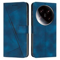 Custodia per telefono in pelle triangolo Ultra Dream per Xiaomi 14 con cordino (blu)