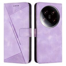 Per Xiaomi 14 Custodia per telefono in pelle Triangolo Ultra Dream con cordino (viola)