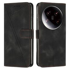Per Xiaomi 14 Custodia per telefono in pelle Triangolo Ultra Dream con cordino (Nero)
