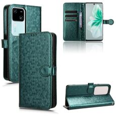 Custodia per telefono in pelle con texture a nido d'ape per vivo S18 5G / V30 5G (verde)
