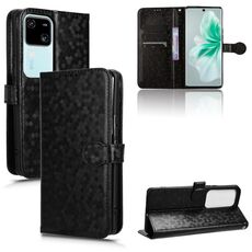 Custodia per telefono in pelle con texture a nido d'ape per vivo S18 Pro 5G / V30 Pro 5G (nera)
