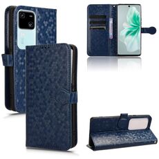 Custodia per telefono in pelle con texture a nido d'ape per vivo S18 Pro 5G / V30 Pro 5G (blu)