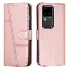 Custodia per telefono in pelle con fibbia in pelle di vitello con cuciture per vivo S18 / S18 Pro (rosa)