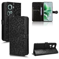 Per OPPO Reno 11 5G Custodia per cellulare in pelle con texture globale a nido d'ape (nera)