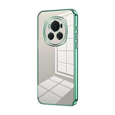 Custodia per telefono con foro sottile con placcatura trasparente per Honor Magic6 (verde)