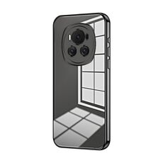 Per Honor Magic6 Custodia per telefono con foro sottile con placcatura trasparente (nera)