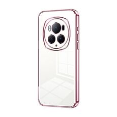 Per Honor Magic6 Pro Custodia per telefono con foro sottile con placcatura trasparente (rosa)