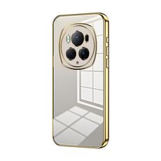 Per Honor Magic6 Pro Custodia per telefono con foro sottile con placcatura trasparente (oro)