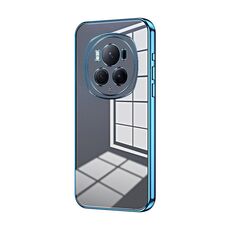 Per Honor Magic6 Pro Custodia per telefono con foro sottile con placcatura trasparente (blu)