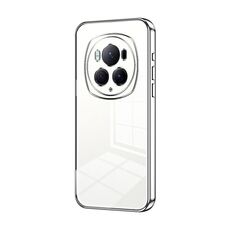 Per Honor Magic6 Pro Custodia per telefono con foro sottile con placcatura trasparente (Argento)