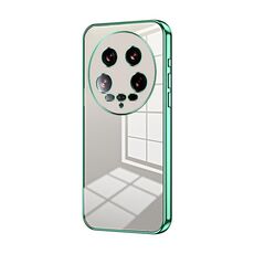 Per Xiaomi 14 Custodia per telefono con foro sottile con placcatura ultra trasparente (verde)