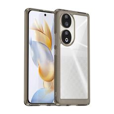 Per Honor 90 Custodia per telefono in TPU ibrido acrilico serie colorata (grigio trasparente)