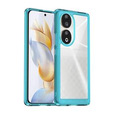 Per Honor 90 Custodia per telefono in TPU ibrido acrilico serie colorata (blu trasparente)