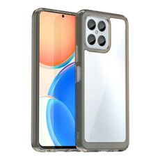 Per Honor X6 4G Custodia per telefono in TPU ibrido acrilico serie colorata (grigio trasparente)