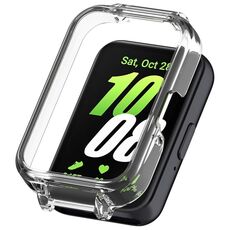 Custodia protettiva per orologio per PC scavata a mezza copertura per Samsung Galaxy Fit 3 (bianco trasparente)