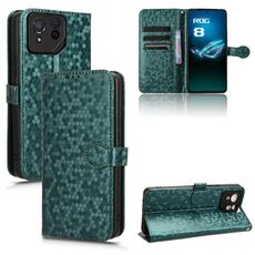 Custodia per telefono in pelle con texture a nido d'ape per Asus ROG Phone 8 (verde)