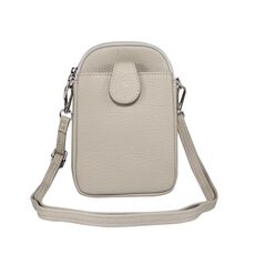Custodia in pelle universale per borsa a tracolla per telefono con texture Litchi per telefoni da 5,5-7,2 pollici (grigio)