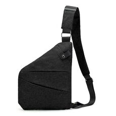 Borsa a tracolla sportiva da uomo casual Borsa a tracolla singola multitasche di grande capacità, stile: tessuto Oxford con spalla destra (nero)