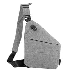 Borsa a tracolla sportiva da uomo casual Borsa a tracolla singola multitasche di grande capacità, stile: tessuto Oxford sulla spalla sinistra (grigio)
