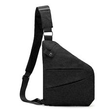 Borsa a tracolla sportiva da uomo casual Borsa a tracolla singola multitasche di grande capacità, stile: tessuto Oxford sulla spalla sinistra (nero)