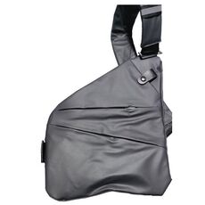 Borsa a tracolla sportiva da uomo casual Borsa a tracolla singola multitasche di grande capacità, stile: pellicola in pelle sulla spalla destra (grigio)