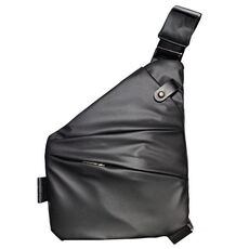 Borsa a tracolla sportiva da uomo casual Borsa a tracolla singola multitasche di grande capacità, stile: pellicola in pelle sulla spalla destra (nero)