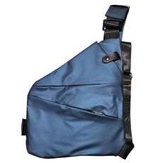 Borsa a tracolla sportiva da uomo casual Borsa a tracolla singola multitasche di grande capacità, stile: pellicola in pelle sulla spalla destra (blu)