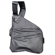 Borsa a tracolla sportiva da uomo casual Borsa a tracolla singola multitasche di grande capacità, stile: pellicola in pelle sulla spalla sinistra (grigio)